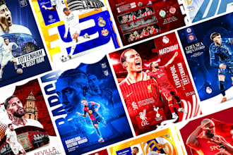 design football, sports posters, match day, and football player posters