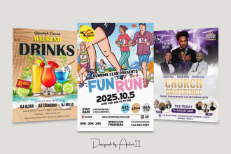 do custom business flyer, sports flyer, church flyer, or any flyer design