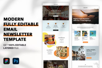 design email newsletter template in photoshop or figma