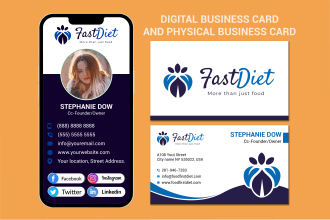 design digital business card or physical business card
