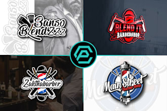 design retro vintage badge emblem barber and barbershop logo