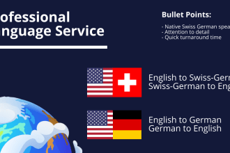professionally translate english to german and swiss german