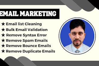 provide bulk email validation, bounce checking and email list cleaning service