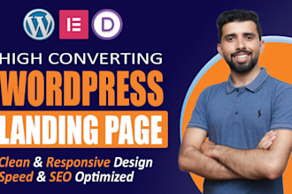 build responsive wordpress landing page design, elementor landing page