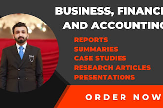 projects and reports of business, finance and accounting