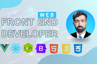 your front end web developer using HTML,CSS, bootstrap,react js and jquery