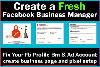 create and fix facebook business manager, ads account