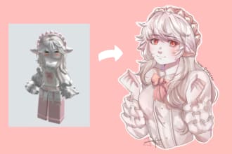 draw your roblox or minecraft avatar in a cute art style