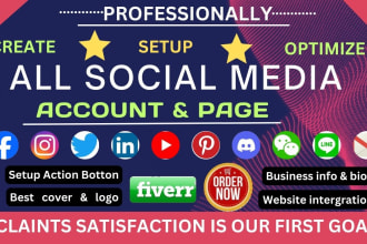 create social media accounts and set up business pages