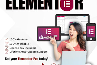 install elementor pro plugin genuine license for 2 years