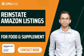 help solve amazon listing suppression issue for health supplement, food skus