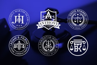 design law, lawyer, law firm, notary, attorney, advocate and legal logo