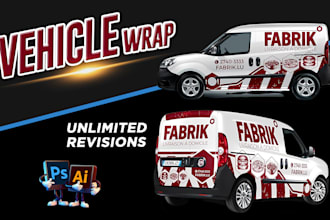 do unique car wrap, van wrap design, truck wrap, vehicle wrap, bus wrap design
