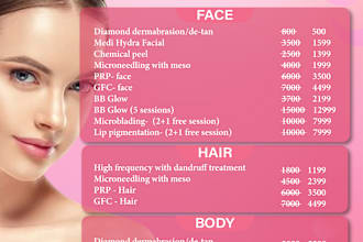 beauty salon, makeup flyer, and social media posts