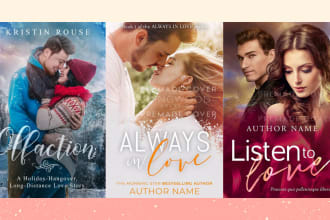 design the best romance book cover or paperback for KDP