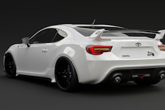 do 3d modeling of car and rendering using blender
