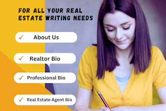 write compelling real estate bio, biography, about me, about us page