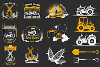 create best quality agriculture, farm, grass, garden, and tree logo