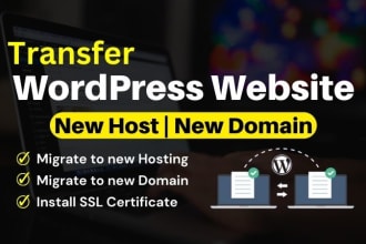 transfer, move, migrate and backup wordpress website to a new domain or hosting