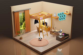 create low and high poly 3d environments and models