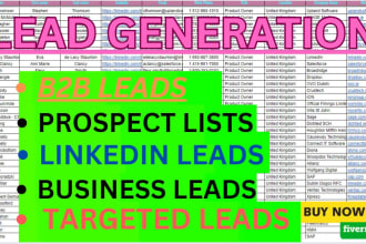 b2b lead generation, linkedin leads, prospect list and targeted list