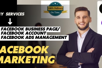 create facebook account and fb business page  for you