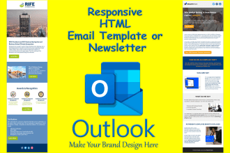 do responsive outlook HTML email template or newsletter
