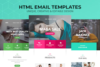 design an editable and responsive HTML email template