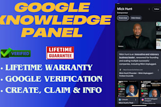 create any category google knowledge panel or knowledge graph