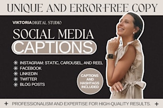 write social media captions and posts as your copywriter