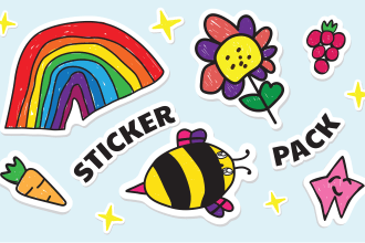 create a sticker pack from childrens drawings
