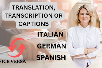 translate transcribe add captions in italian german spanish
