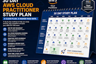 create a 30 day AWS cloud practitioner study plan