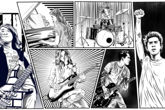 draw black and white style for 24 hours