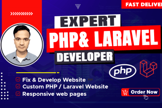 be your PHP laravel website developer and custom php website developer