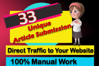 do33 unique article submission backlinks