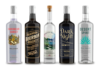 do wine bottle label, beer, vodka, rum, whiskey, tequila and beverages