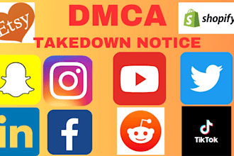 send dmca takedown notice to reddit tiktok instagram google fb and onlyfans