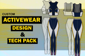 design activewear and fitness fashion collection with tech pack