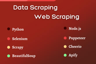 do image scraping, data collection, product scraping from website