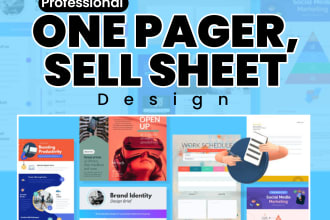 design professional one pager, sell sheet, company profile