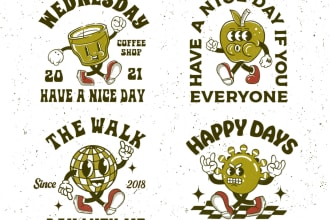 create vintage cartoon mascot logo or tshirt design