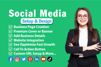 create facebook business page, instagram, youtube, social media accounts