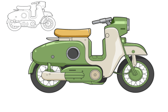 draw vector art cartoon your motorcycle or car in 12 hour