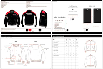 design fashion tech pack and spec sheet for production