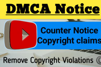 remove copyright violations on youtube, counter notice against copyright strike
