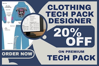 create professional fashion sketch and tech pack