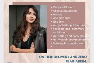 assist in research on early childhood, special education, lesson plan
