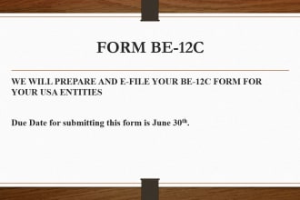 prepare and e file your be survey for your USA entity