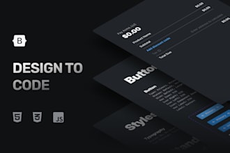 code your web design to html CSS javascript or bootstrap 5